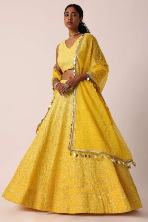 Radiant Marigold Yellow Fully Sequined Lehenga
