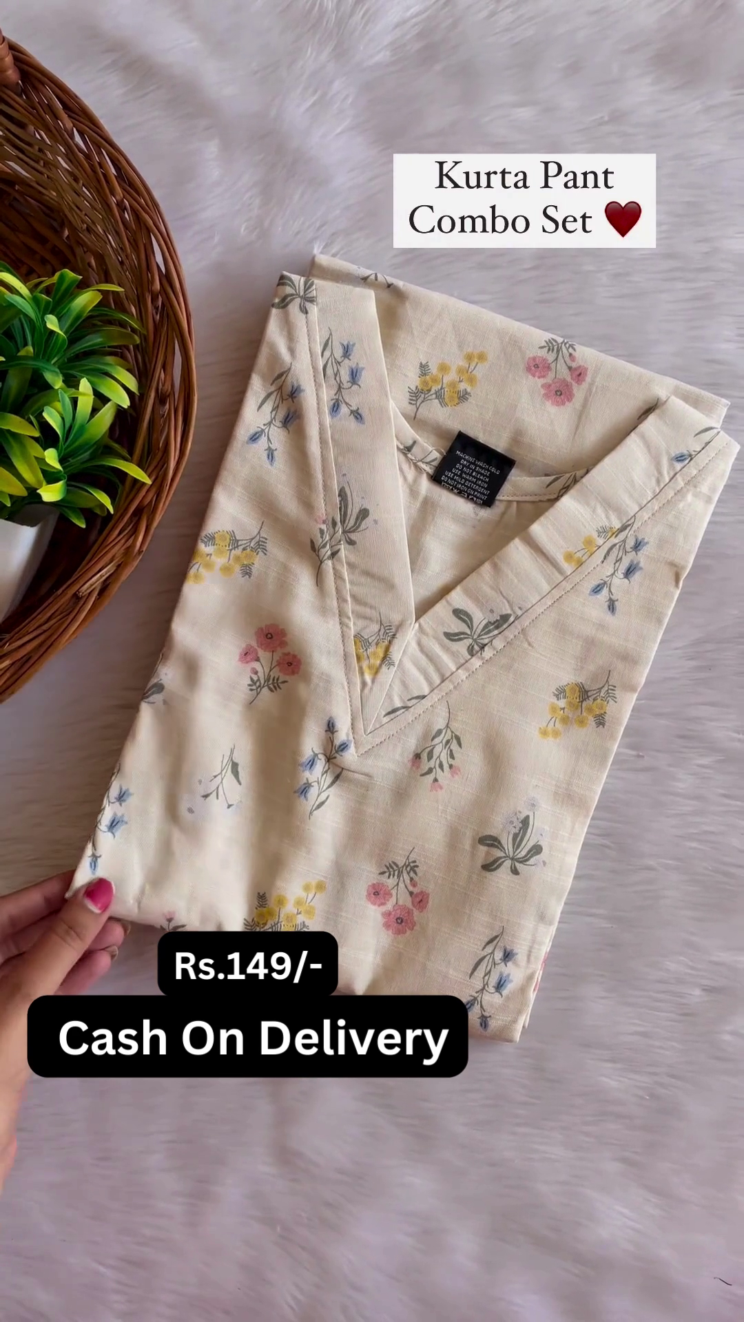 Floral Printed Soft Cotton Kurta and Pant Combo Set for Women – Elegant Daily Wear - Image 2