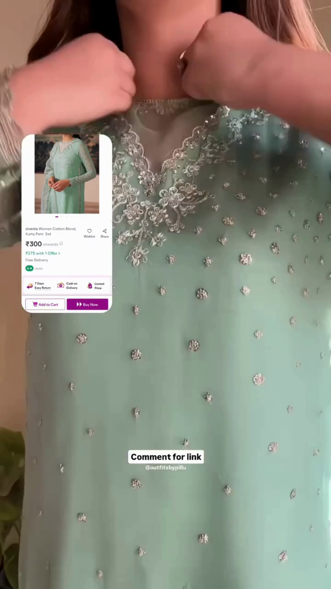 👗 Women Cotton Blend Kurta Pant Set – Only ₹300! - Image 2