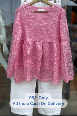 ★ Floral Grace – Premium Cotton A-line Kurta Co-ord Set