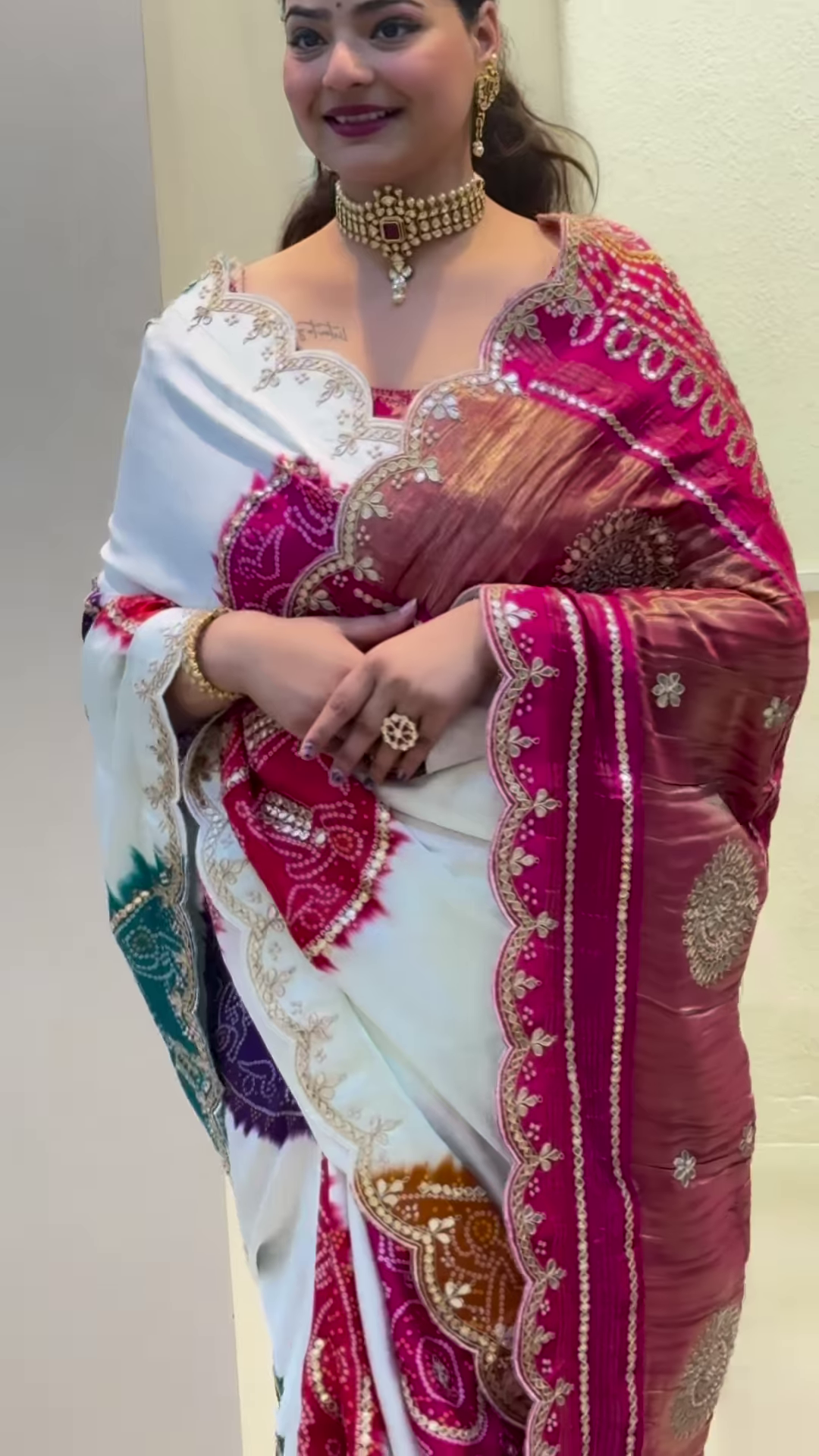 Radiant Love – Karwa Chauth Glow Saree - Image 2